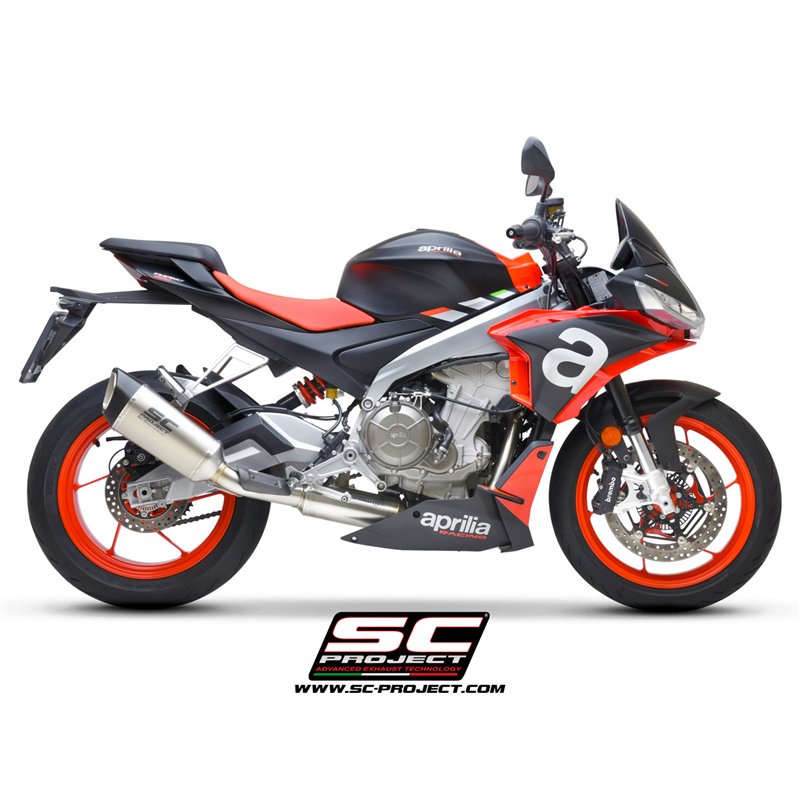 SC-Project Uitlaatsysteem 2-1 SC1-R | Zilver | Aprilia Tuono 660