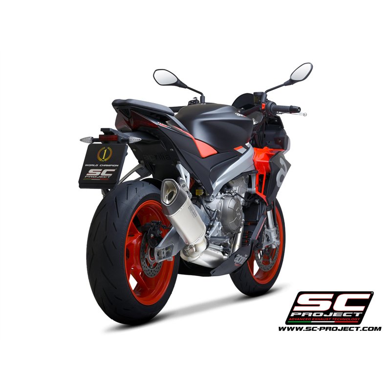SC-Project Exhaust System 2-1 SC1-R | Silver | Aprilia Tuono 660