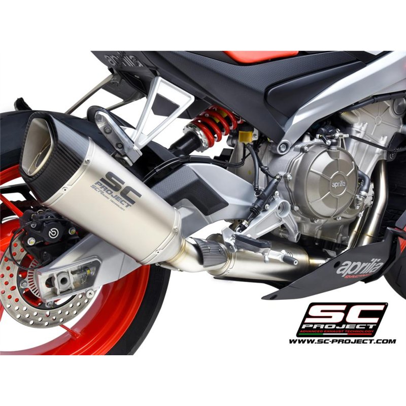 SC-Project Uitlaatsysteem 2-1 SC1-R | Zilver | Aprilia Tuono 660