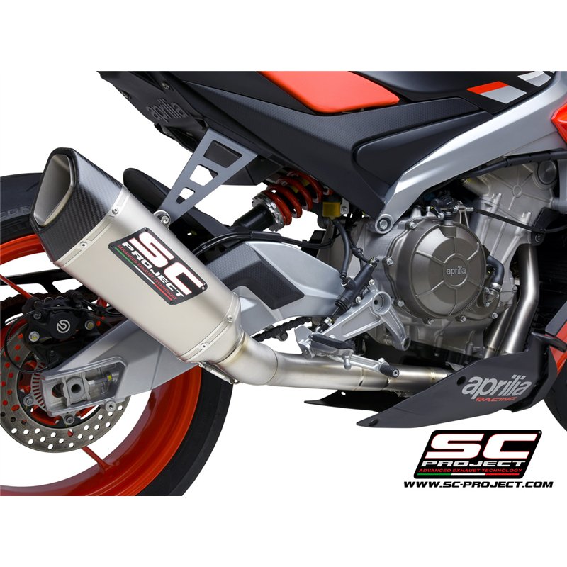 SC-Project Uitlaatsysteem 2-1 SC1-R | Zilver | Aprilia Tuono 660