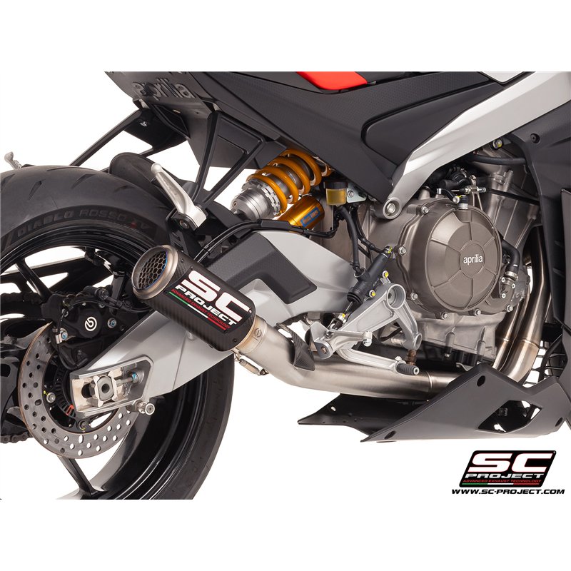SC-Project Uitlaatsysteem 2-1 CR-T StoneGuard | Carbon | Aprilia RS660