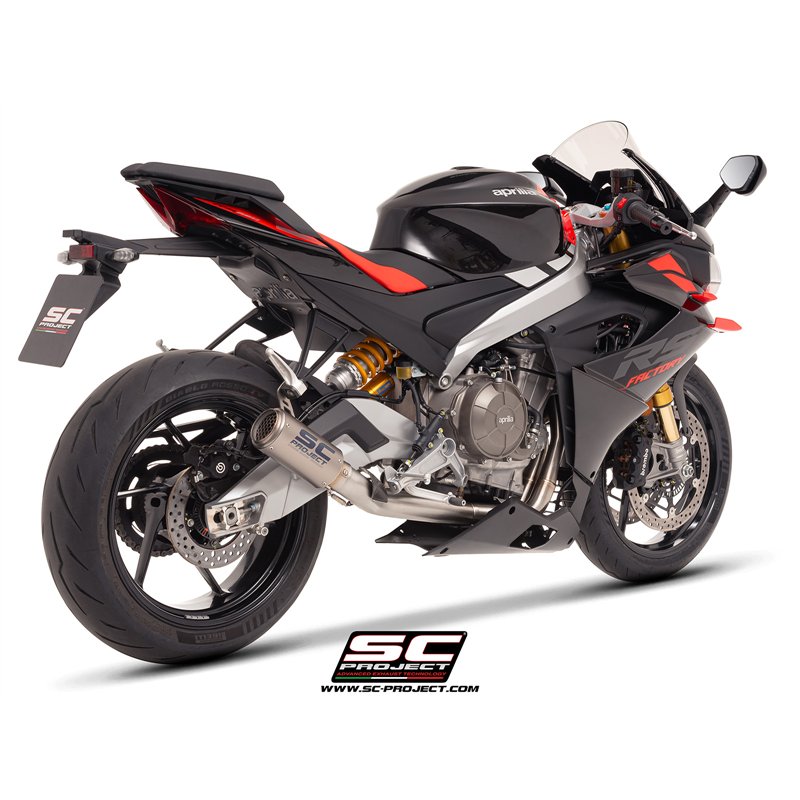 SC-Project Exhaust System 2-1 CR-T StoneGuard | Silver | Aprilia RS660