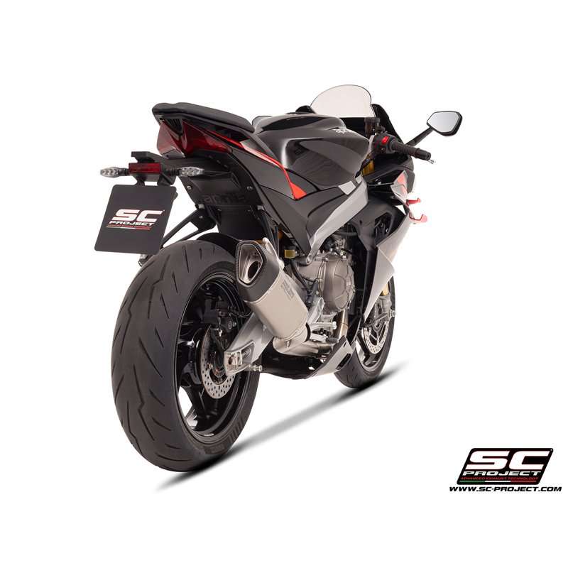 SC-Project Uitlaatsysteem 2-1 SC1-R | Zilver | Aprilia RS660