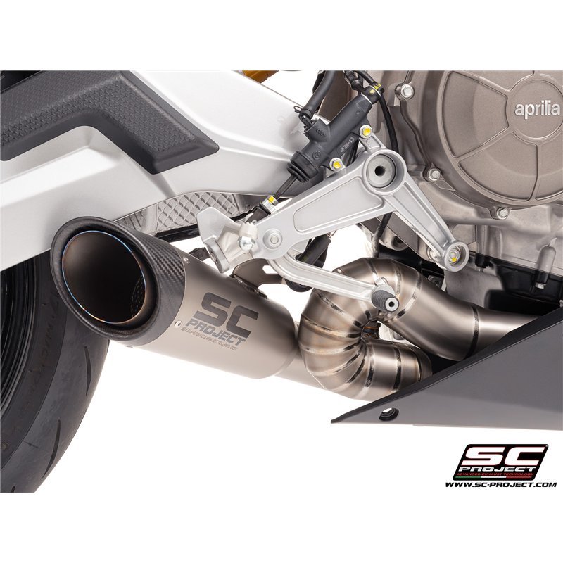 SC-Project Uitlaatsysteem 2-1 S1 | Zilver | Aprilia RS660