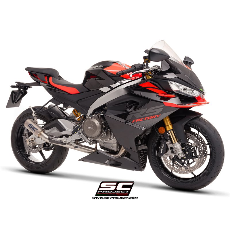SC-Project Exhaust System 2-1 CR-T StoneGuard | Silver | Aprilia Tuono 660