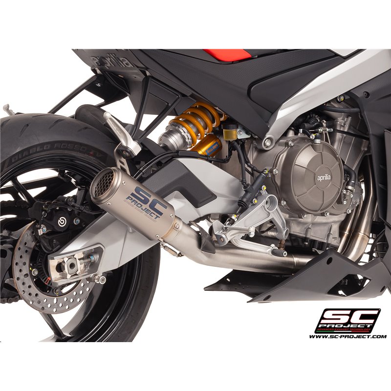 SC-Project Uitlaatsysteem 2-1 CR-T StoneGuard | Zilver | Aprilia Tuono 660