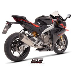 SC-Project Exhaust System 2-1 SC1-R | Silver | Aprilia Tuono 660