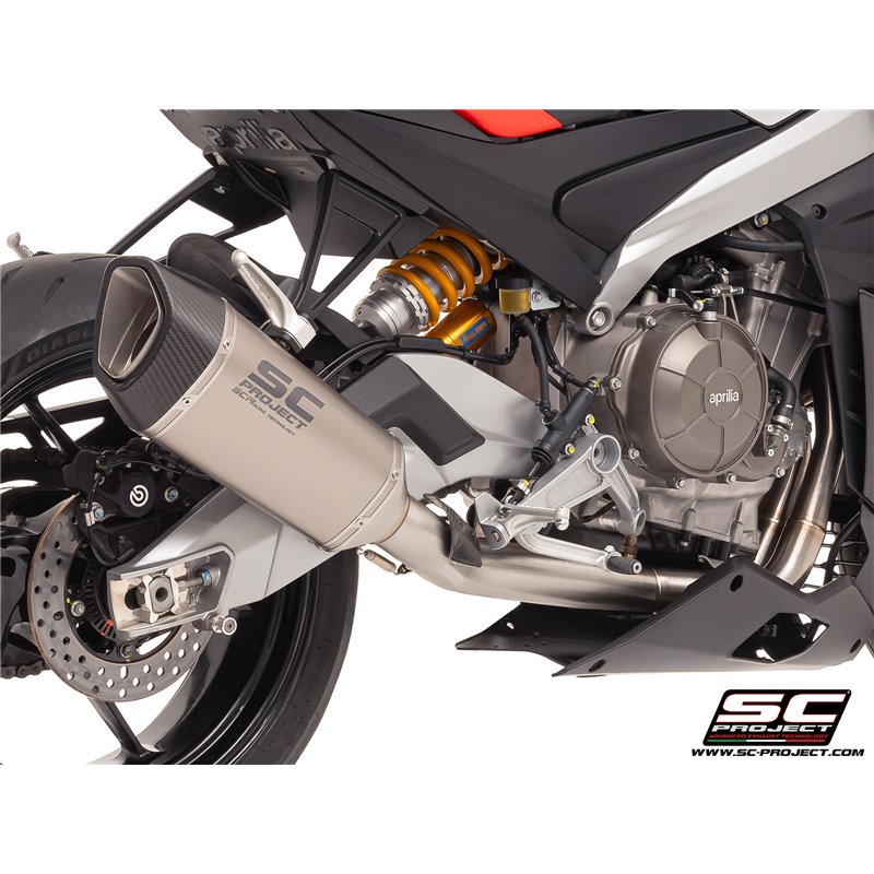 SC-Project Uitlaatsysteem 2-1 SC1-R | Zilver | Aprilia Tuono 660