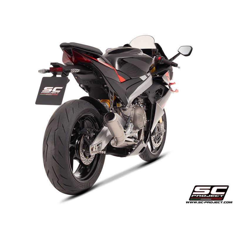 SC-Project Exhaust System 2-1 CR-T | Silver | Aprilia Tuono 660