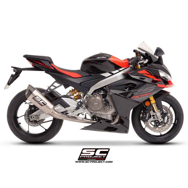SC-Project Exhaust System 2-1 SC1-R | Silver | Aprilia Tuono 660