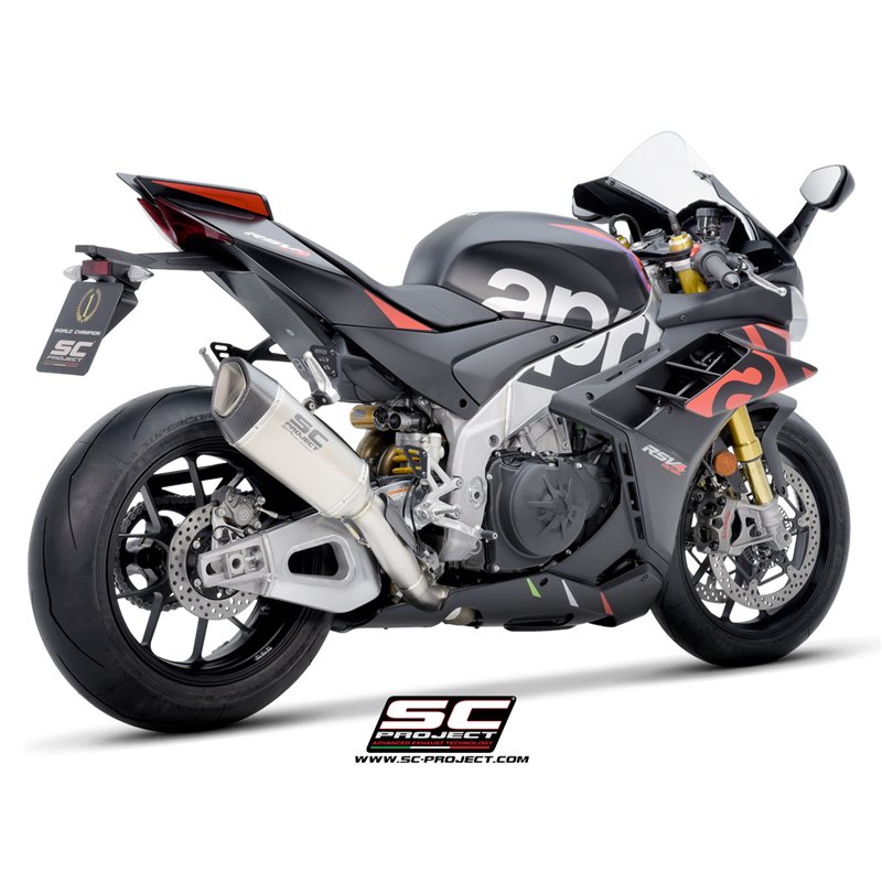 SC-Project Exhaust SC1-R 250mm | Silver | Aprilia RSV4