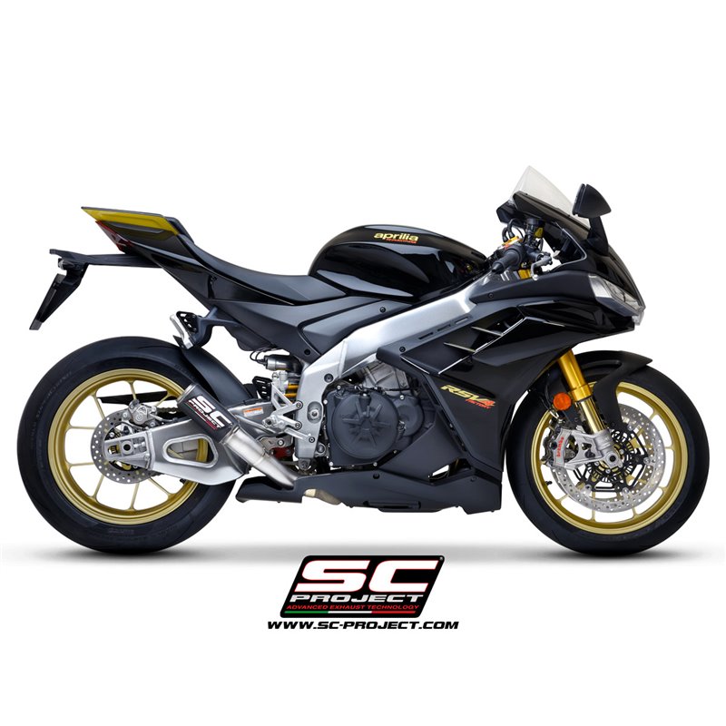 SC-Project Exhaust CR-T StoneGuard | Carbon | Aprilia Tuono V4