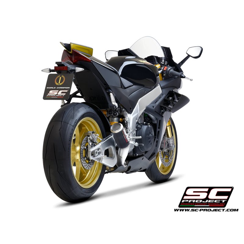 SC-Project Exhaust CR-T StoneGuard | Carbon | Aprilia Tuono V4