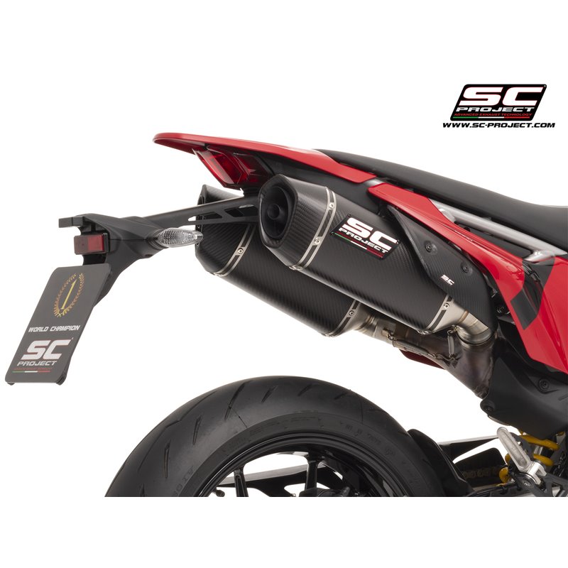 SC-Project Uitlaten SC1-S Dual Undertail | Carbon | Ducati 698 Hypermotard Mono
