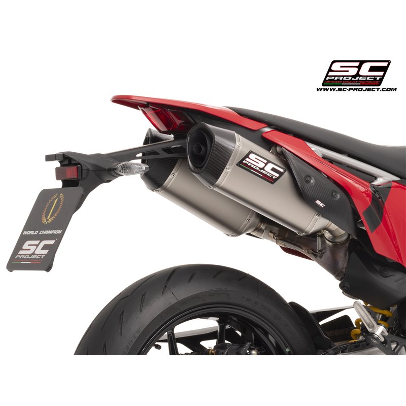 SC-Project Uitlaten SC1-S Dual Undertail | Zilver | Ducati 698 Hypermotard Mono
