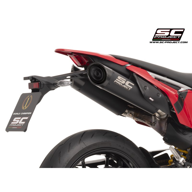 SC-Project Exhausts S1-C Dual Undertail | Black | Ducati 698 Hypermotard Mono