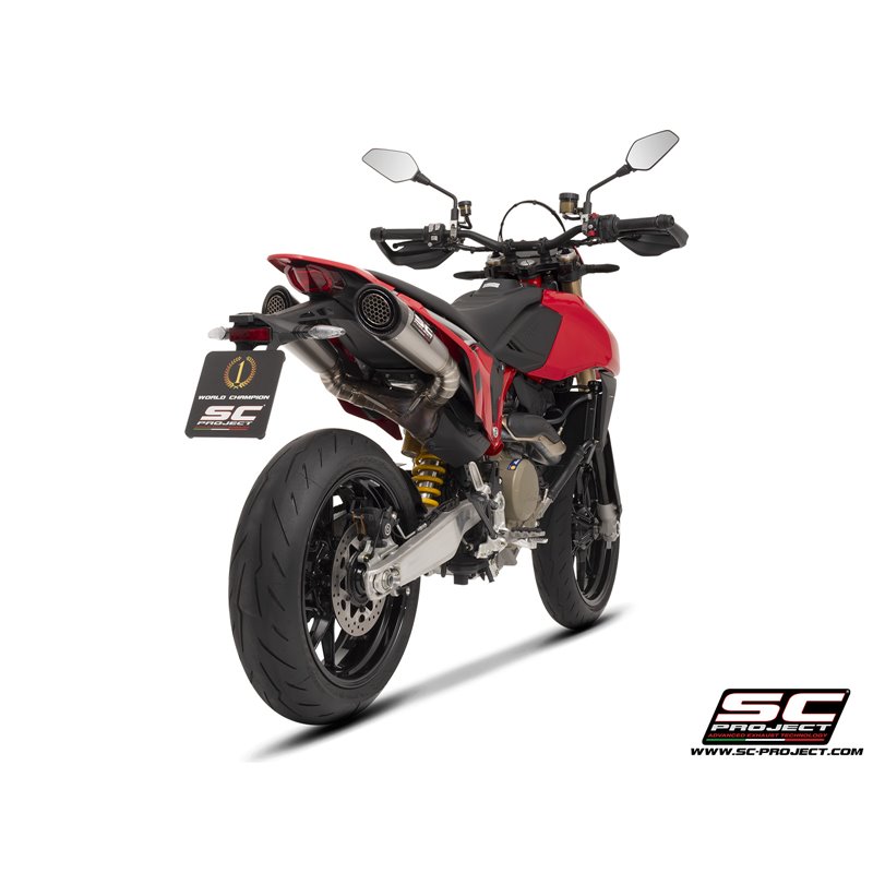 SC-Project Uitlaten S1 Dual Undertail Mesh | Zilver | Ducati 698 Hypermotard Mono