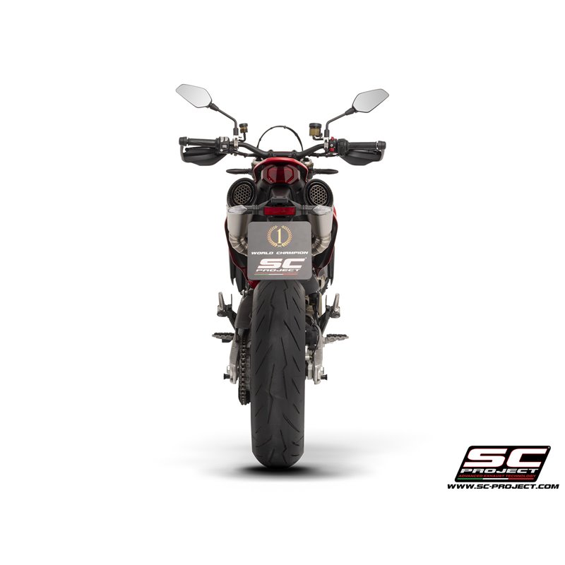 SC-Project Uitlaten S1 Dual Undertail Mesh | Zilver | Ducati 698 Hypermotard Mono