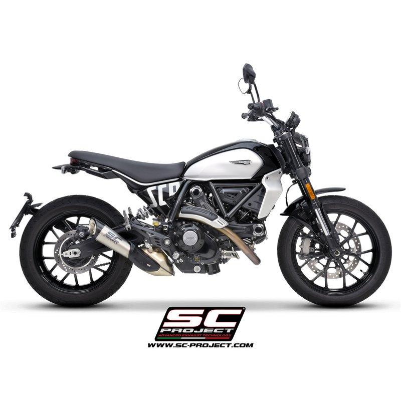 SC-Project Uitlaat S1 | Zilver | Ducati 800 Scrambler