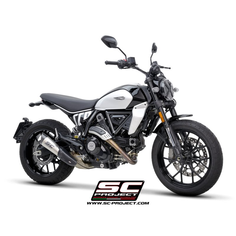 SC-Project Uitlaat S1 | Zilver | Ducati 800 Scrambler