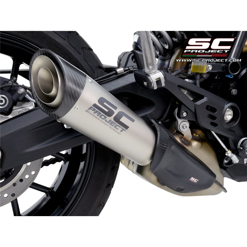 SC-Project Uitlaat S1 | Zilver | Ducati 800 Scrambler