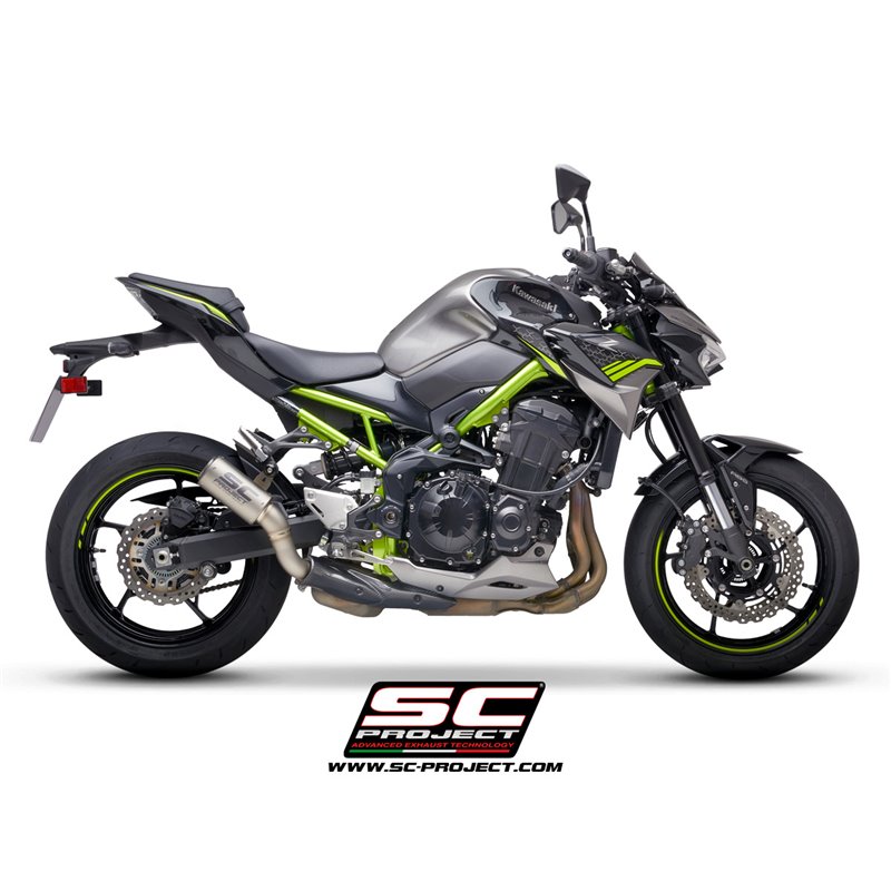 SC-Project Uitlaat CR-T Mesh + hitteschild | Zilver | Kawasaki Z900 A2