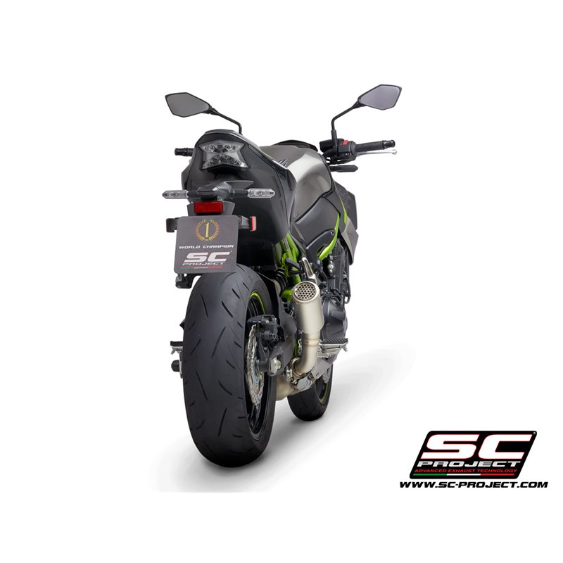 SC-Project Uitlaat CR-T Mesh + hitteschild | Zilver | Kawasaki Z900 A2