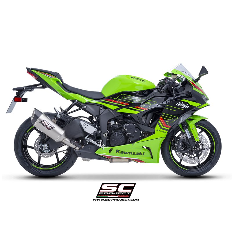 SC-Project Uitlaat SC1-R | Zilver | Kawasaki ZX-6R Ninja