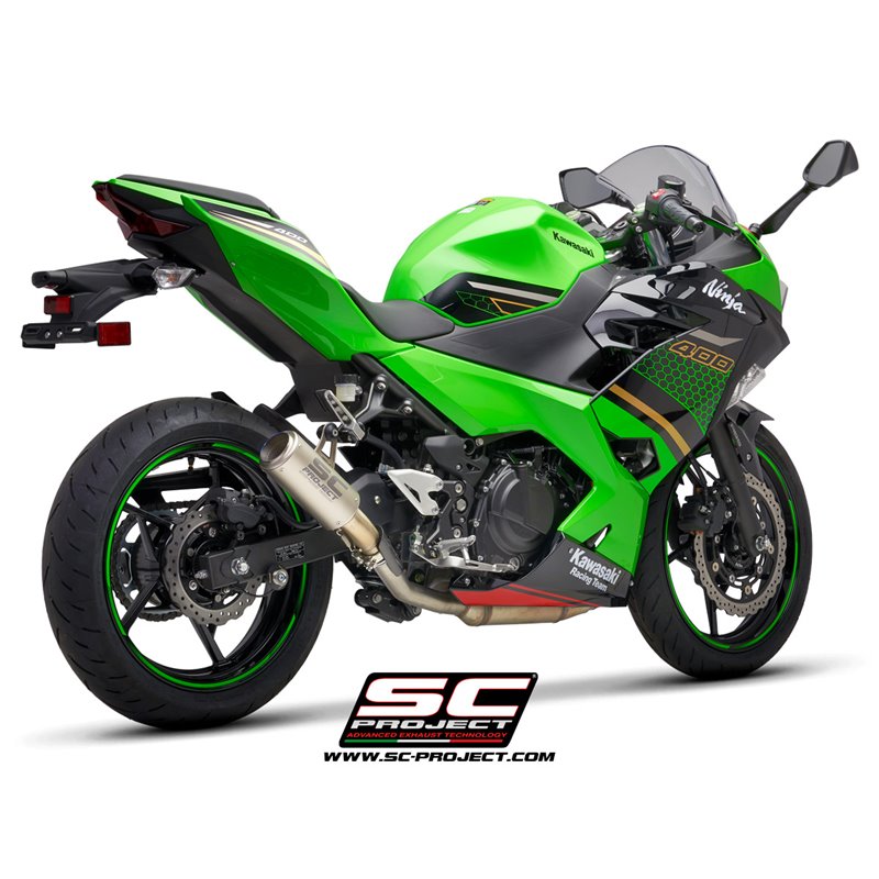 SC-Project Uitlaat CR-T | Zilver | Kawasaki 400 Ninja
