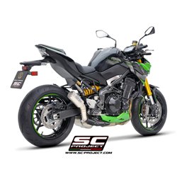 SC-Project Uitlaat CR-T Mesh + Hitteschild | Zilver | Kawasaki Z900