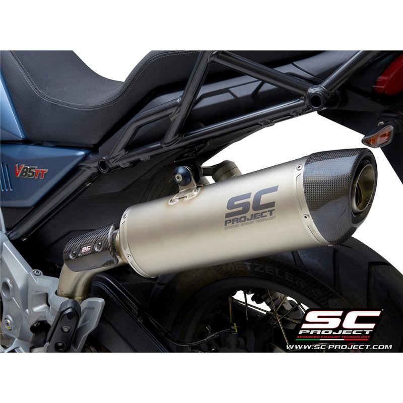 SC-Project Exhaust Oval | Silver | Moto Guzzi V85 TT