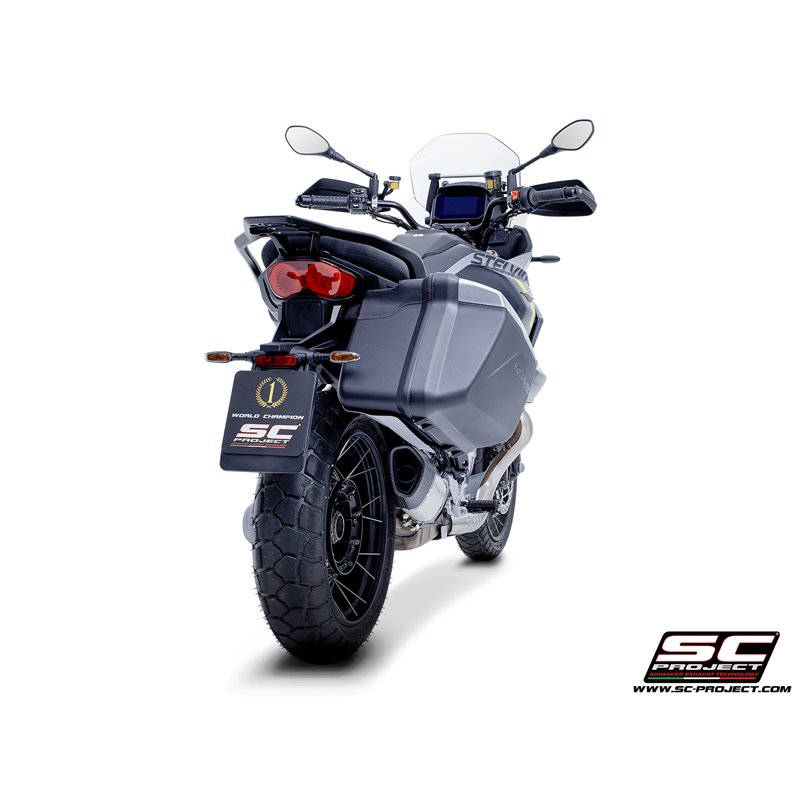 SC-Project Uitlaat SC1-R | Zilver | Moto Guzzi 1000 Stelvio