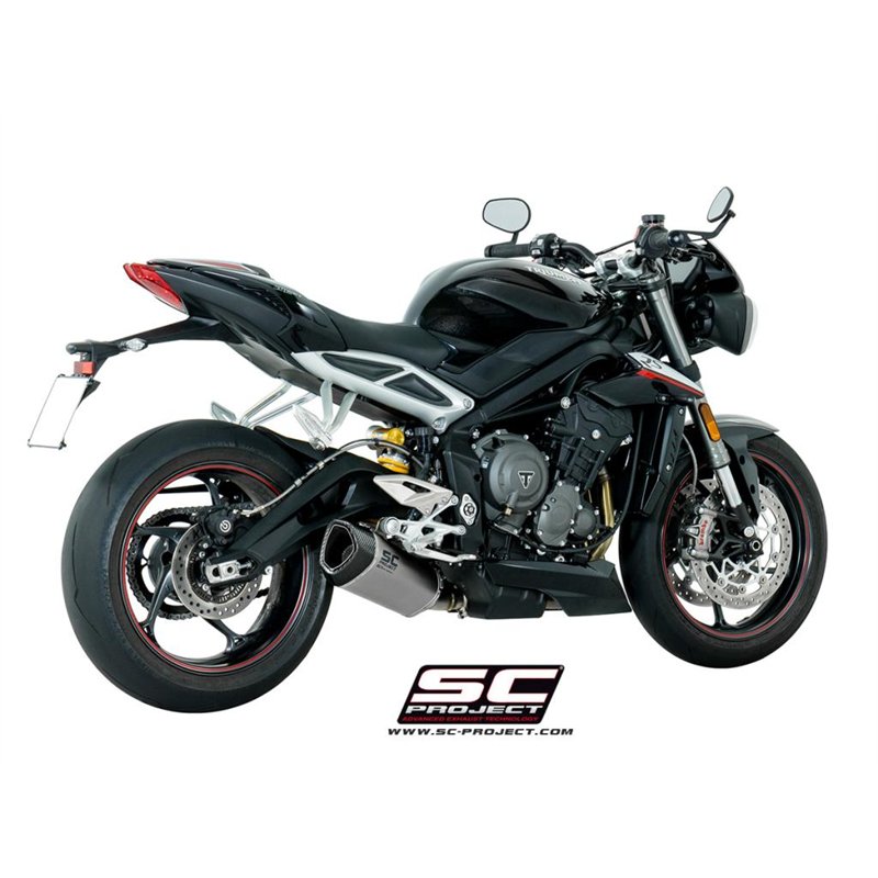 SC-Project Exhaust SC1-R | Silver | Triumph 765 Street Triple