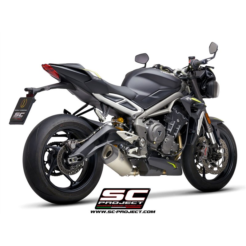 SC-Project Exhaust SC1-R | Silver | Triumph 765 Street Triple