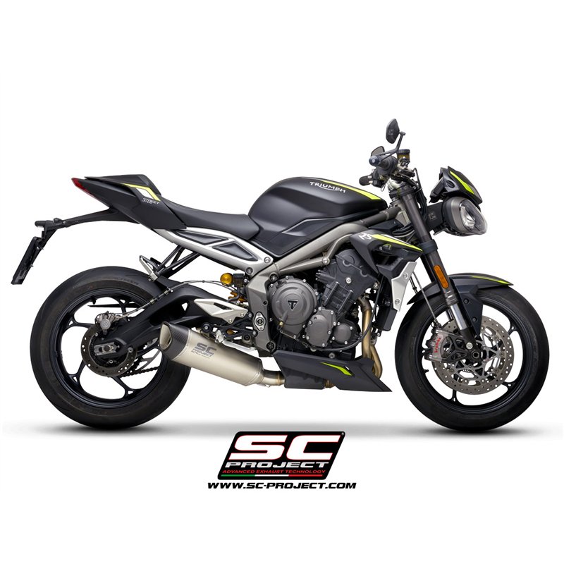 SC-Project Exhaust SC1-R | Silver | Triumph 765 Street Triple