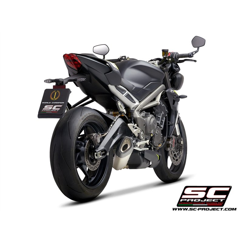 SC-Project Exhaust SC1-R | Silver | Triumph 765 Street Triple