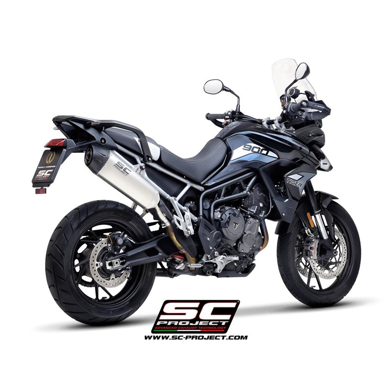 SC-Project Uitlaat X-Plorer II | Zilver | Triumph 850 Tiger