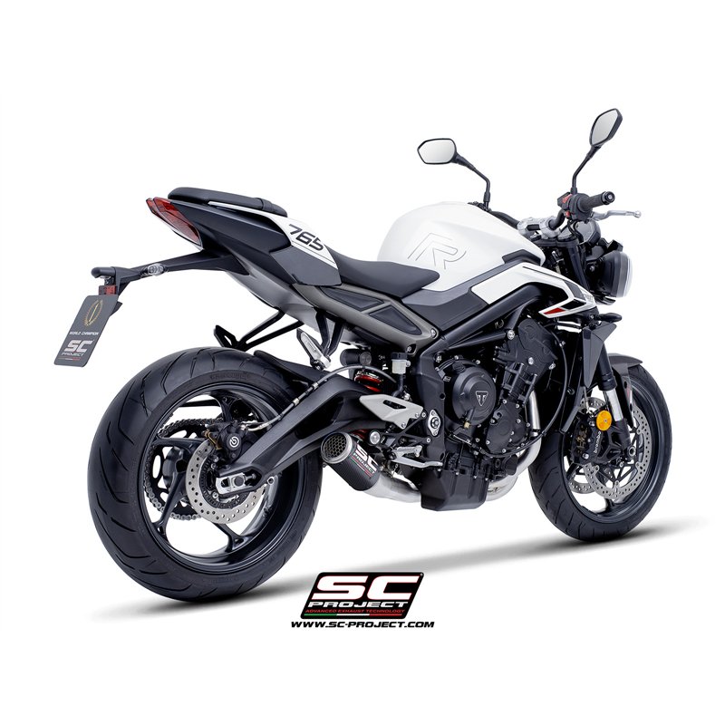 SC-Project Exhaust System 3-1 CR-T Mesh | Carbon | Triumph 765 Street Triple