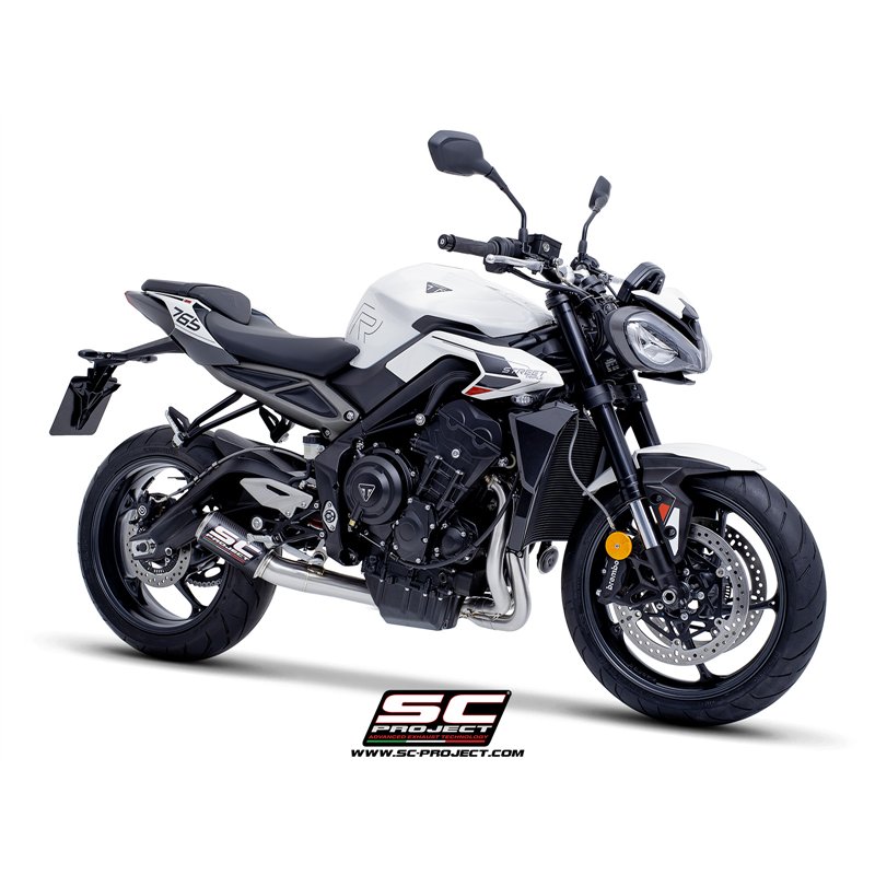 SC-Project Exhaust System 3-1 CR-T Mesh | Carbon | Triumph 765 Street Triple