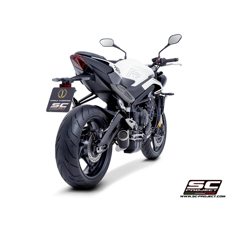 SC-Project Exhaust System 3-1 CR-T Mesh | Carbon | Triumph 765 Street Triple
