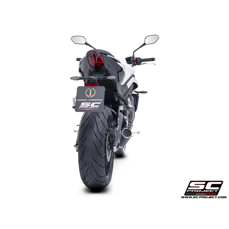 SC-Project Exhaust System 3-1 CR-T Mesh | Carbon | Triumph 765 Street Triple