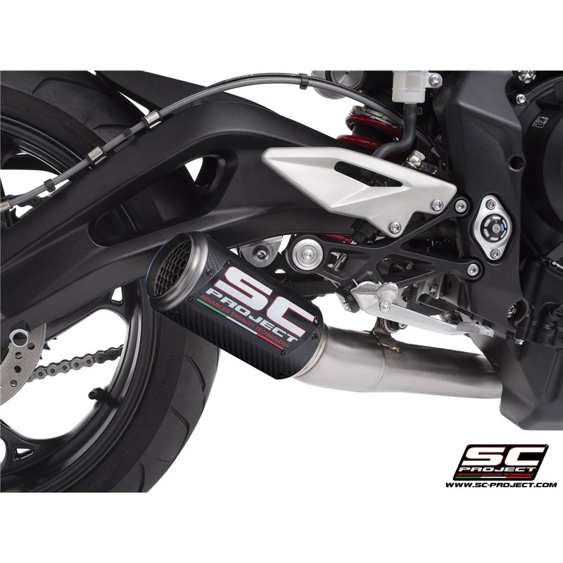SC-Project Uitlaatsysteem 3-1 CR-T Mesh | Carbon | Triumph 765 Street Triple