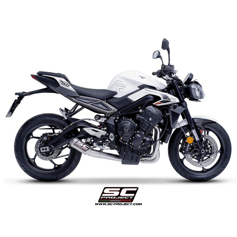 SC-Project Exhaust System 3-1 CR-T Mesh | Silver | Triumph 765 Street Triple