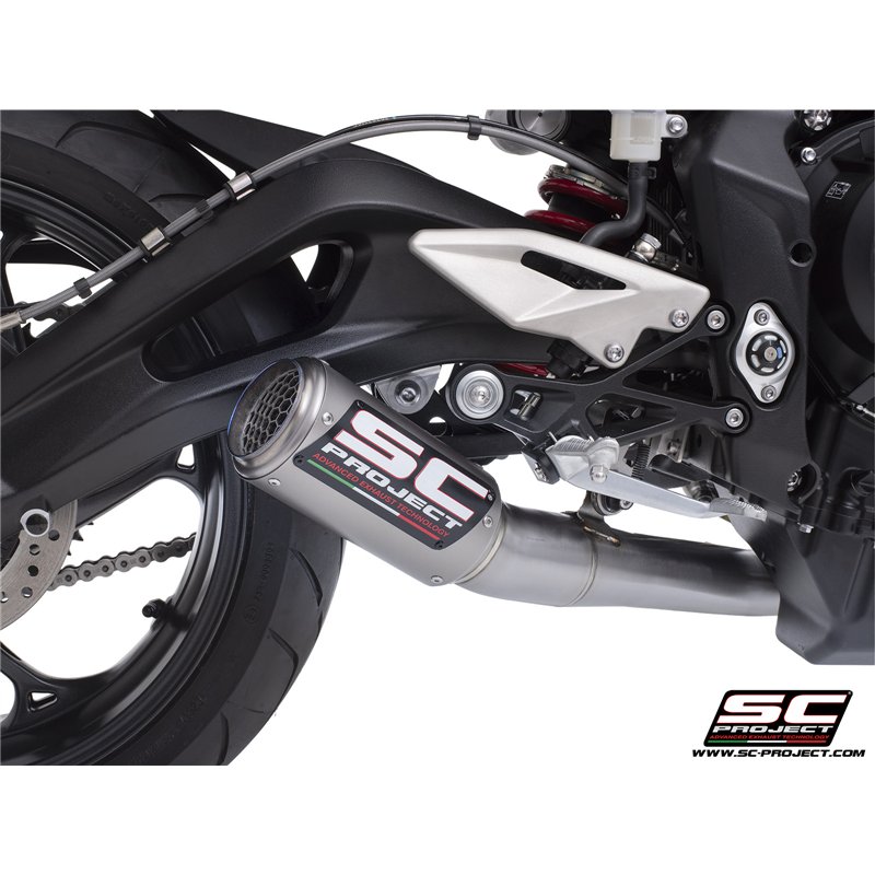 SC-Project Exhaust System 3-1 CR-T Mesh | Silver | Triumph 765 Street Triple