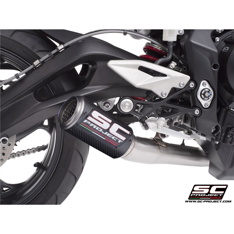 SC-Project Uitlaatsysteem 3-1 CR-T Mesh | Carbon | Triumph 765 Street Triple