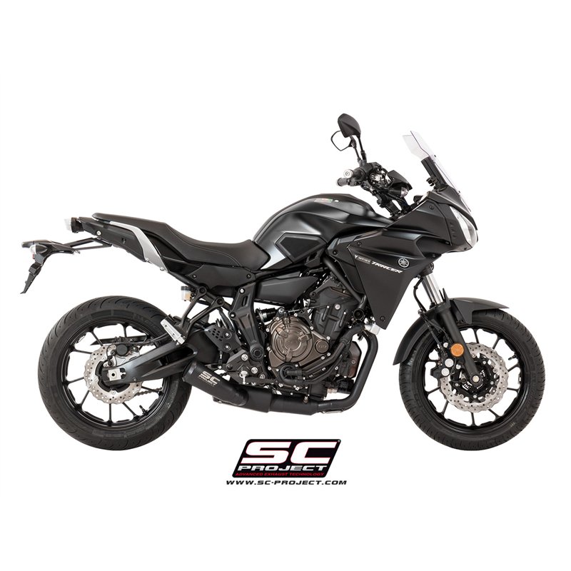 SC-Project Exhaust System 2-1 70s | Black | Yamaha 700 Tracer
