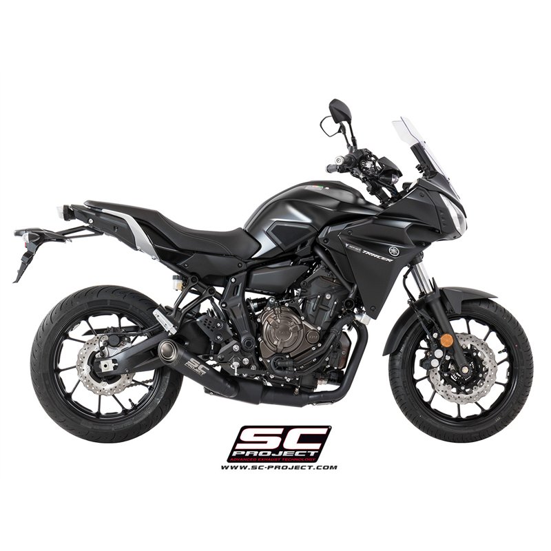 SC-Project Exhaust System 2-1 S1 | Black | Yamaha 700 Tracer