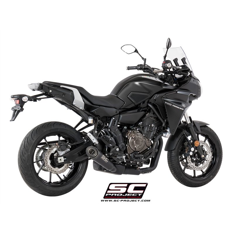 SC-Project Uitlaatsysteem 2-1 S1 | Zwart | Yamaha 700 Tracer
