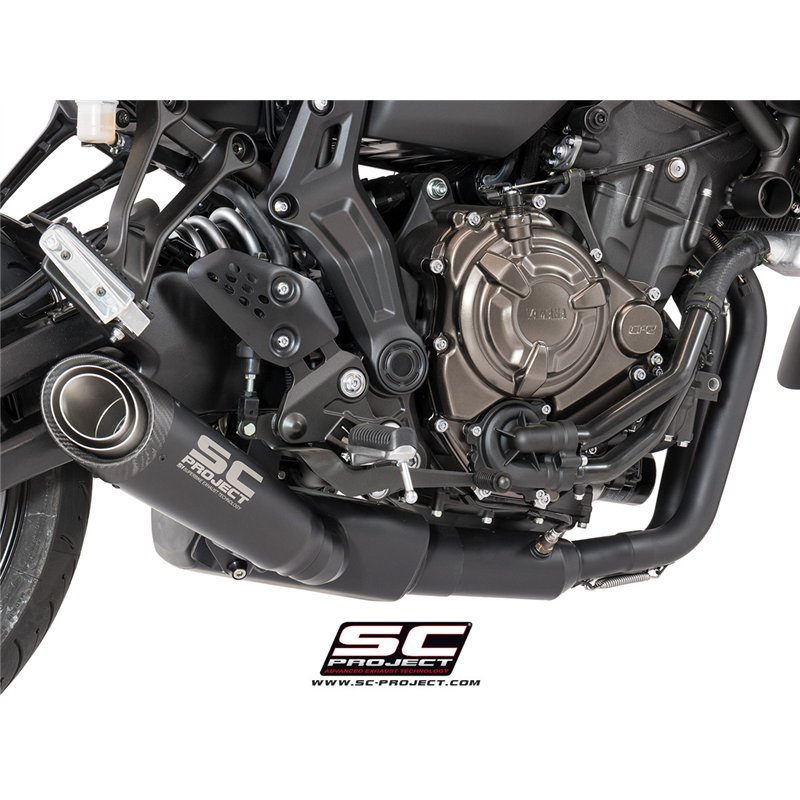 SC-Project Uitlaatsysteem 2-1 S1 | Zwart | Yamaha 700 Tracer
