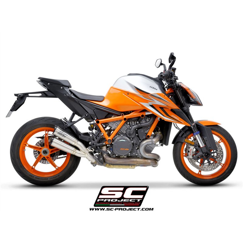 SC-Project Uitlaat S1-CNC Twin | Zilver | KTM 1290 Super Duke R